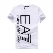 armani stretch cotton t-shirt larg ea7 wave blanc